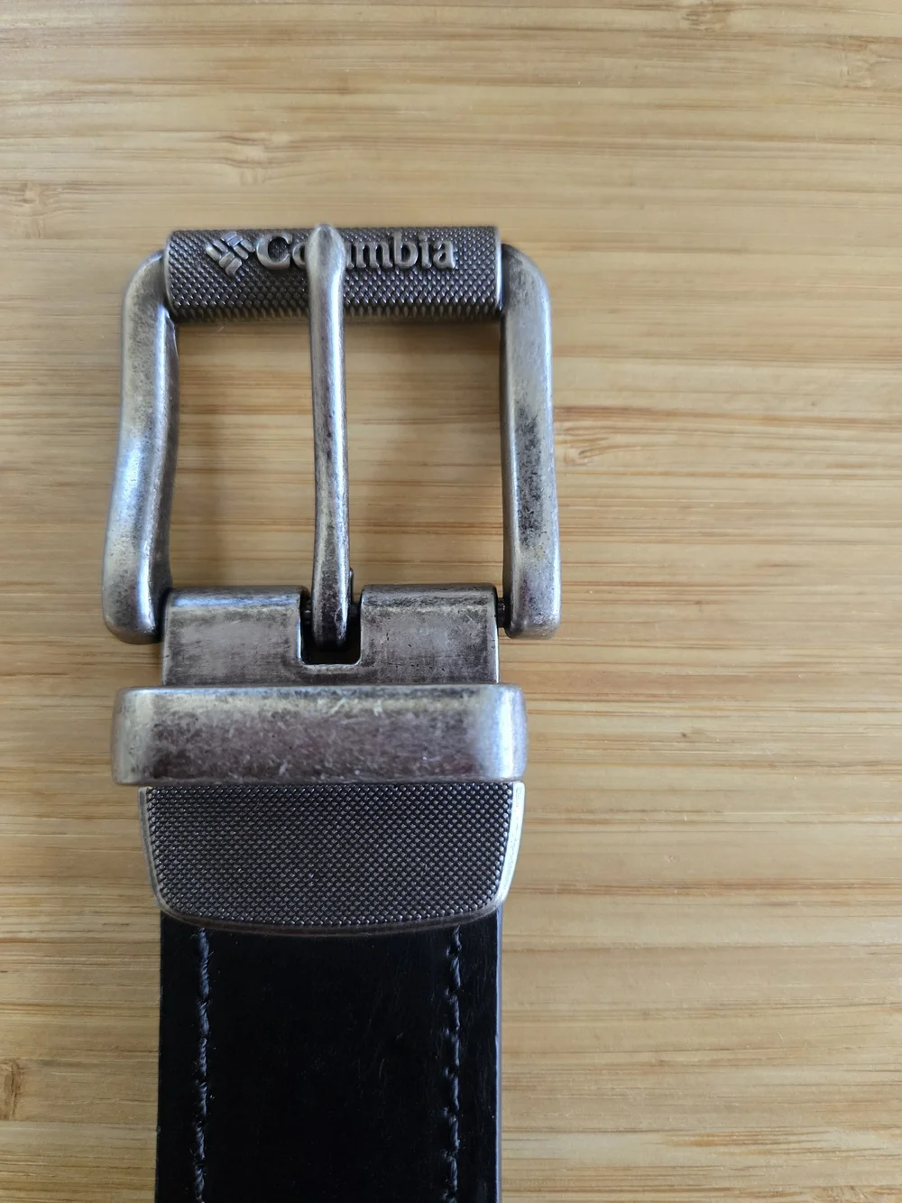 Columbia Black Men’s Belt with Antique Silver Buckle